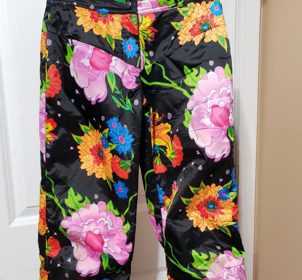 Skea Flower Design ski pants with Thinsulate Sz 8